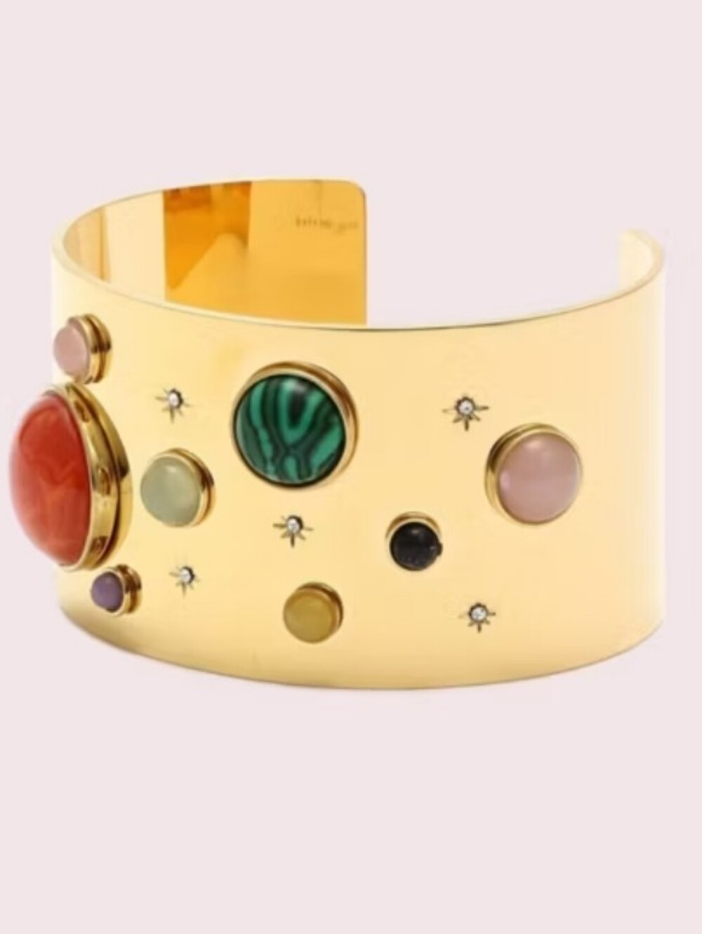 kate spade Gold Multistone Cuff Bracelet with Green, Coral and Pink Accents